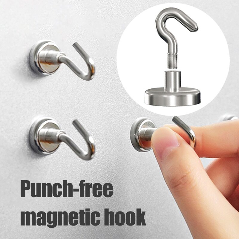 6x 32mm Magnetic Hooks Strong Refrigerator Hanger Holder Rare Earth Magnet