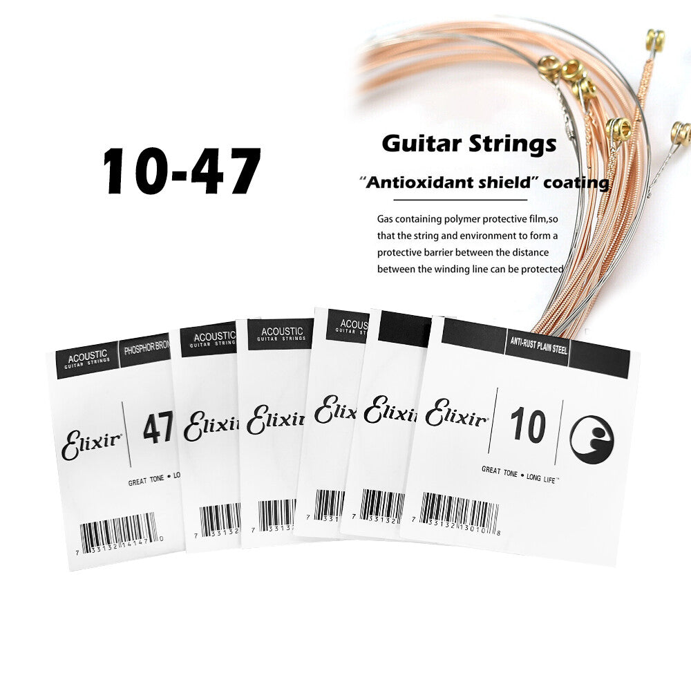 Acoustic Music Guitar Strings Steel Premium Light Universal 6Pcs