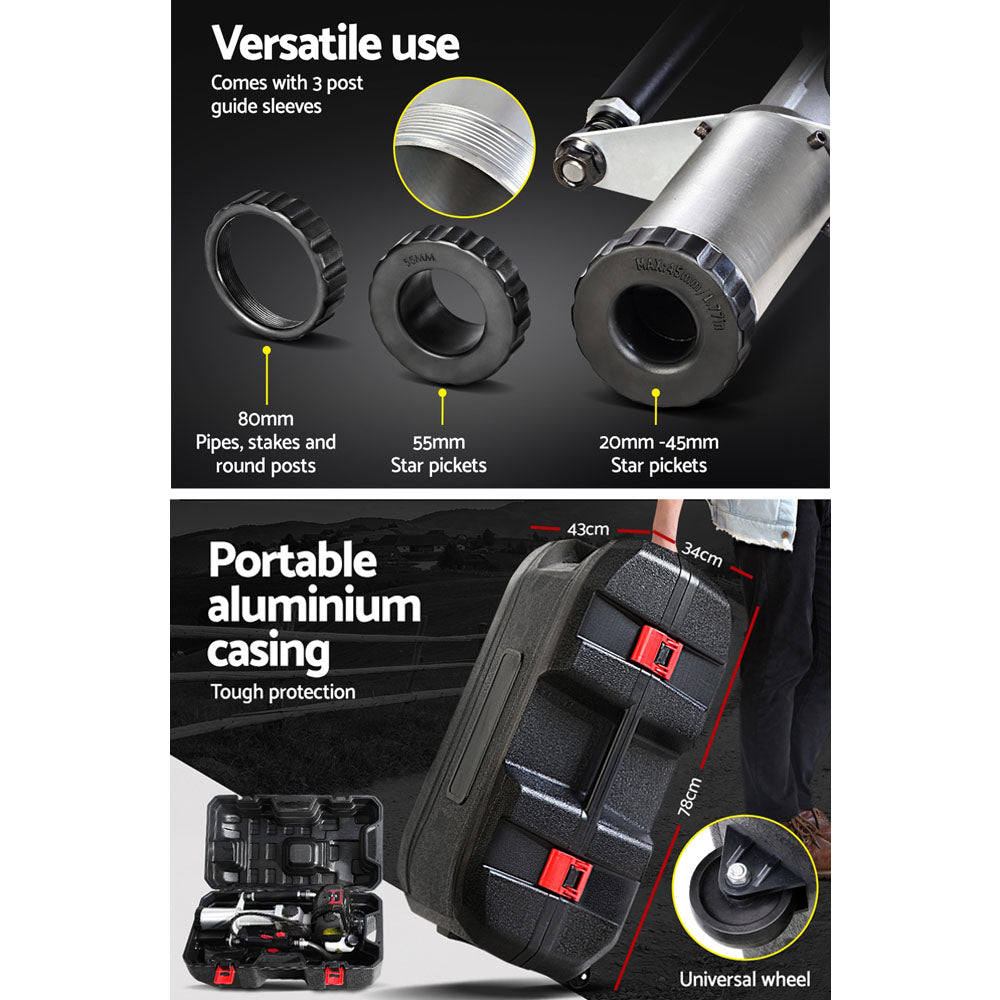 Giantz Petrol Post Driver 38CC 4-Stroke Rammer Pile Star Picket Fence Hole Black