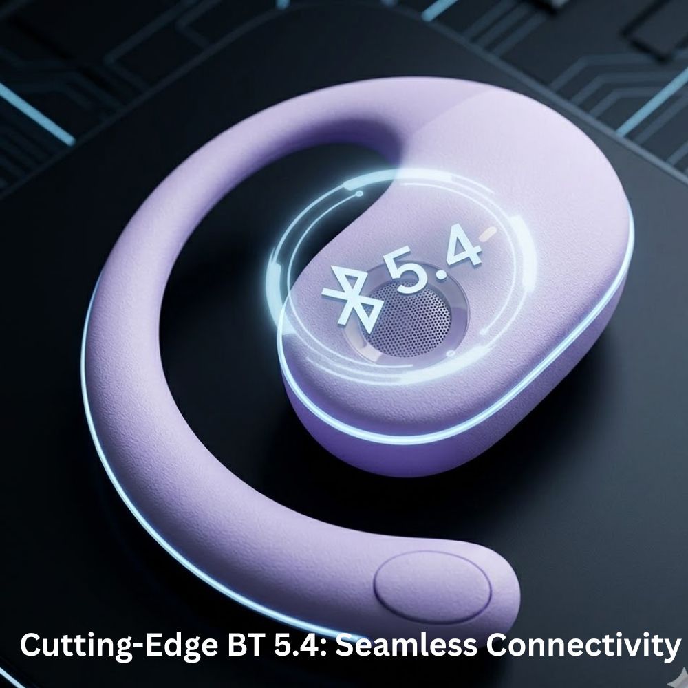 Open Ear Wireless Headphones Earphones Bluetooth 5.4 On Ear Sport Gym Earbuds-Purple