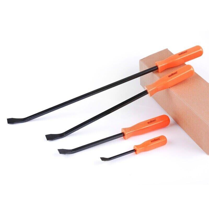 Horusdy 4Pc Steel Pry Bar Set Heavy Duty Mechanic Crowbar Car 4" 7" 12" 17-1/2"