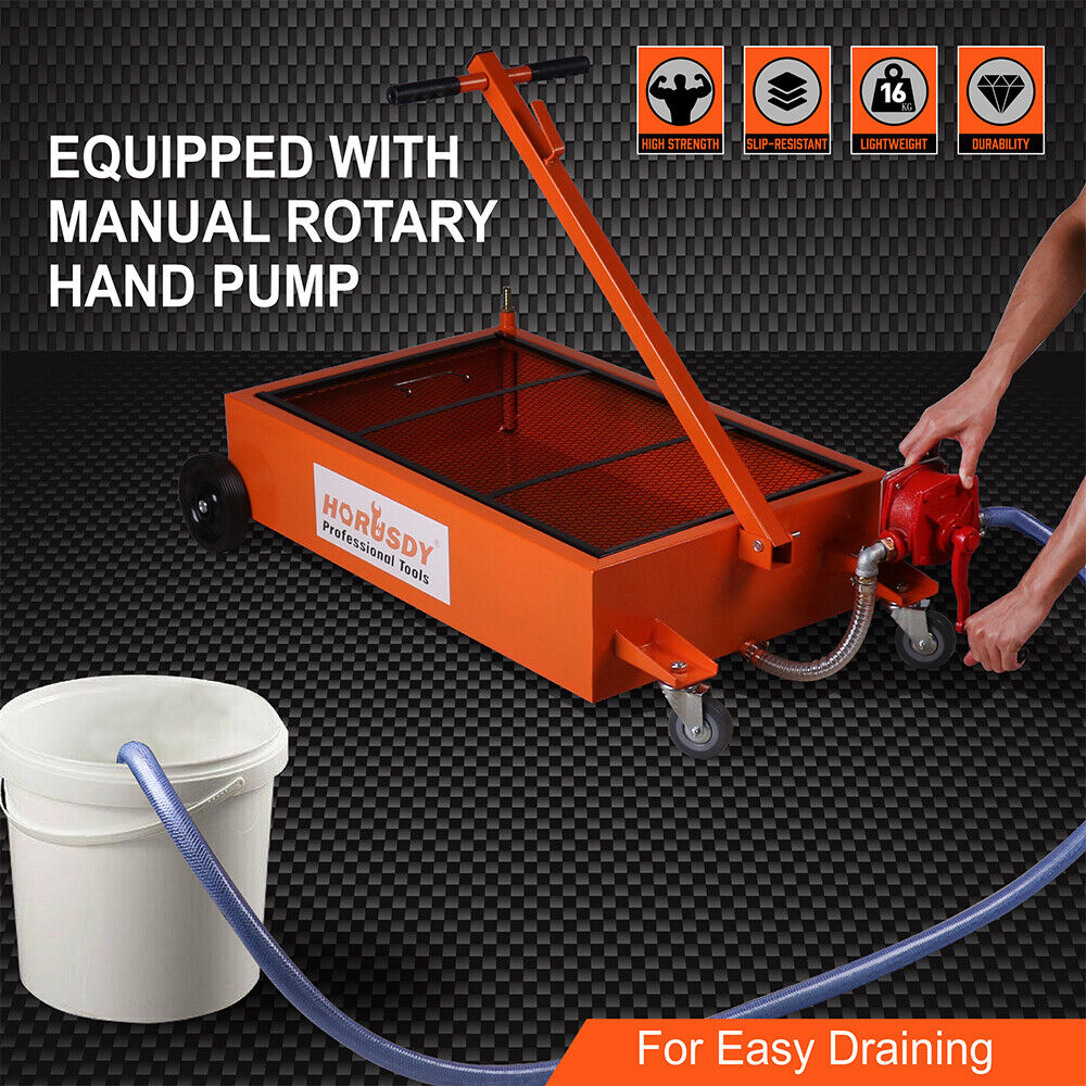 HORUSDY 76L Low Profile Waste Oil Drainer Mobile Workshop Pump Vehicle 4WD Truck