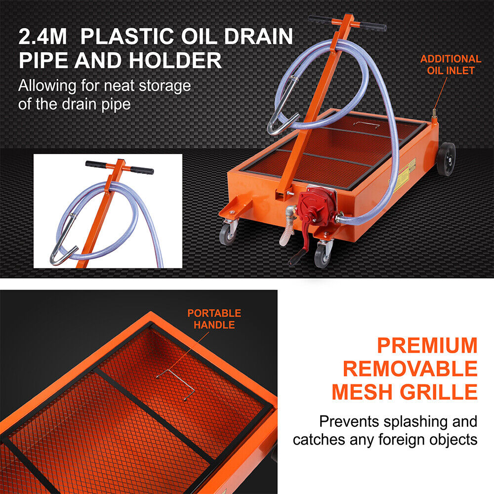 HORUSDY 76L Low Profile Waste Oil Drainer Mobile Workshop Pump Vehicle 4WD Truck