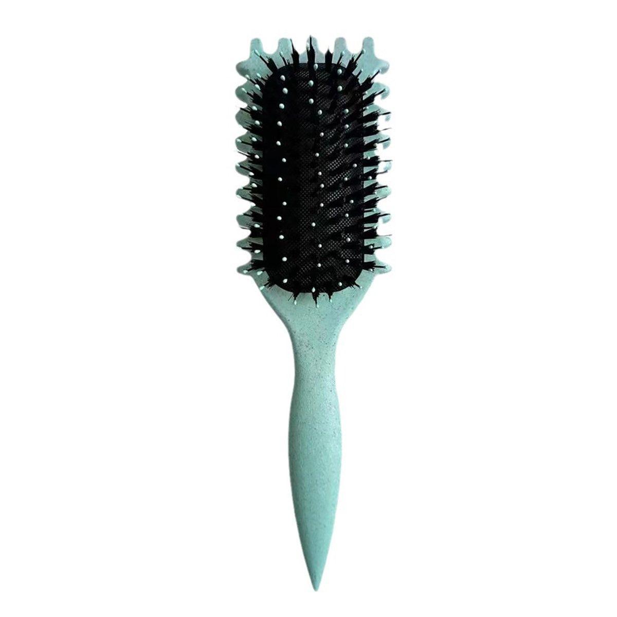 Bounce Curl Defining Styling Brush Air Cushion Comb for Hair Care and Styling - Green