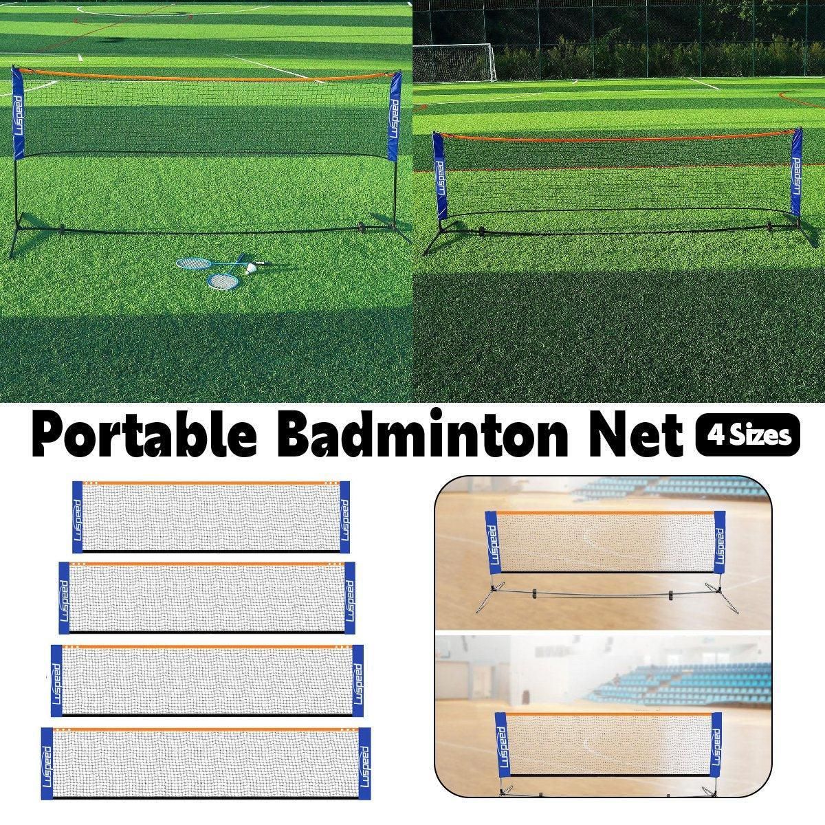 Portable Outdoor Badminton Net Set Easy Setup Adjustable Height Sports Equipment - 4.1M