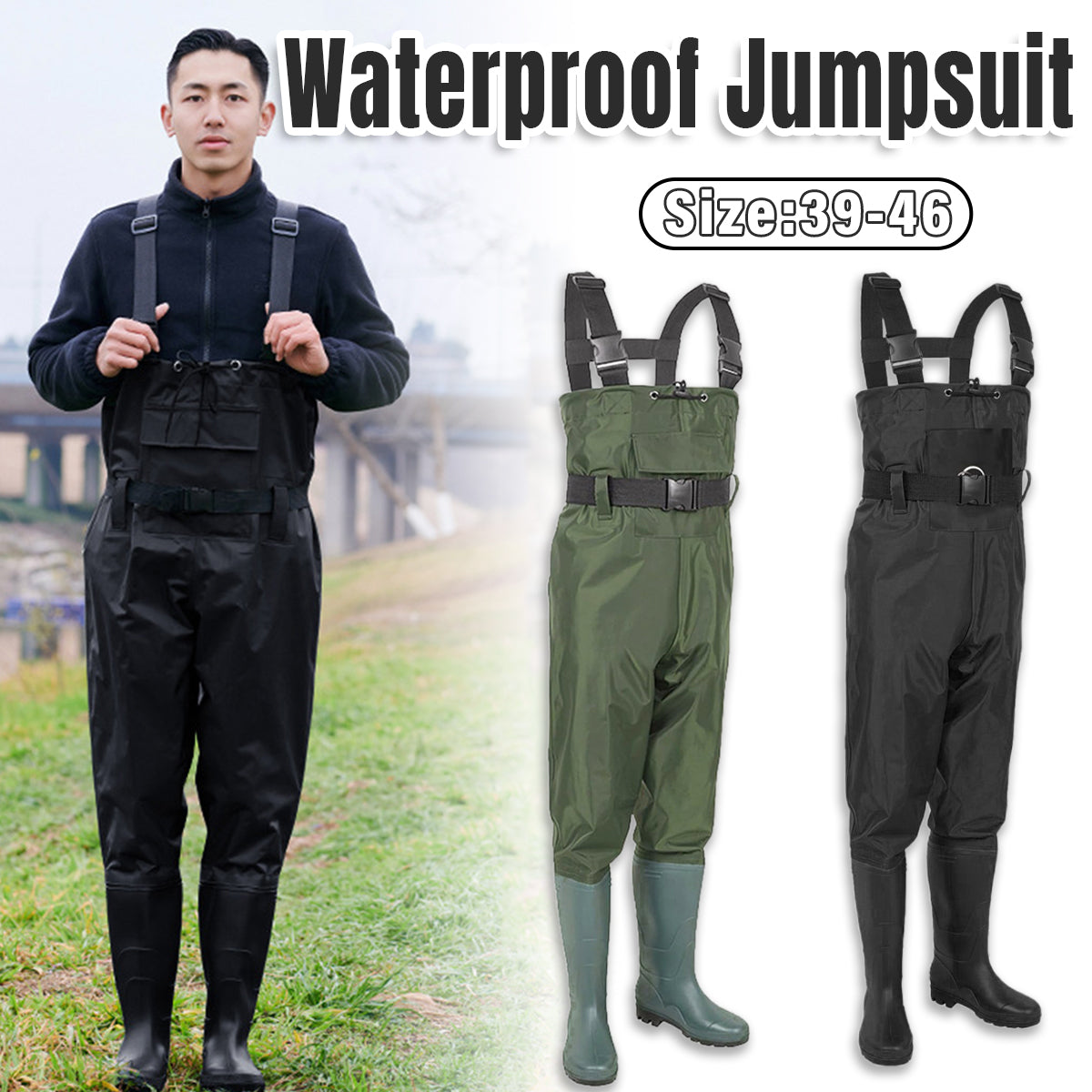Waterproof Ultra Light Breathable Wading Pants Nylon Half Length Gear - Army green-44