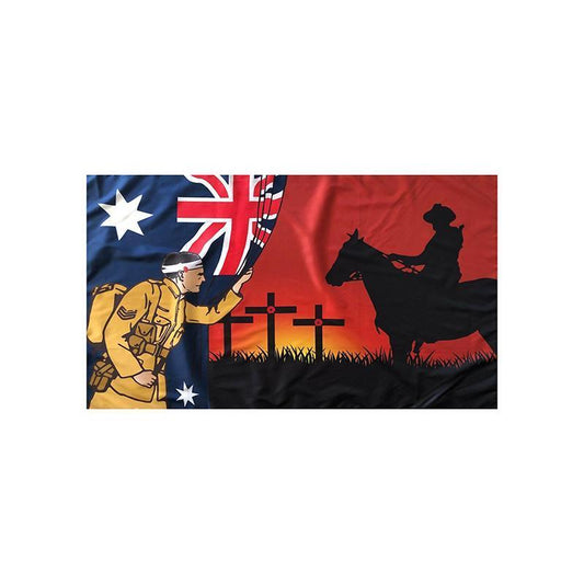 Lest We Forget Flag Australian War Horse Flag ANZAC Day Remembrance Flag