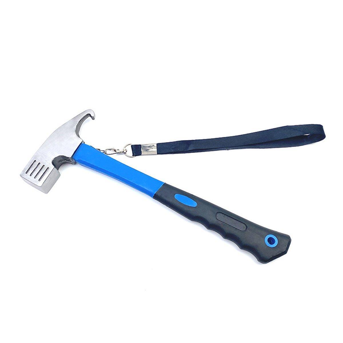 Outdoor Camping Hammer Tent Stake Puller Ground Hammer Heavy Duty Camping Tool - Orange