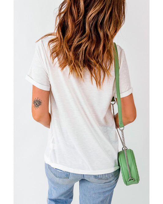 White Western BREAK HORSES Cowboy Graphic Crewneck T Shirt - XL