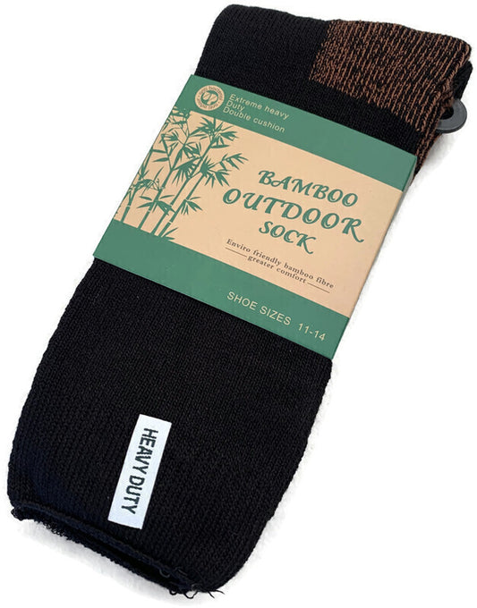 1 Pair BAMBOO OUTDOOR SOCKS Mens Heavy Duty Thick Work Socks Cushion - 6-11