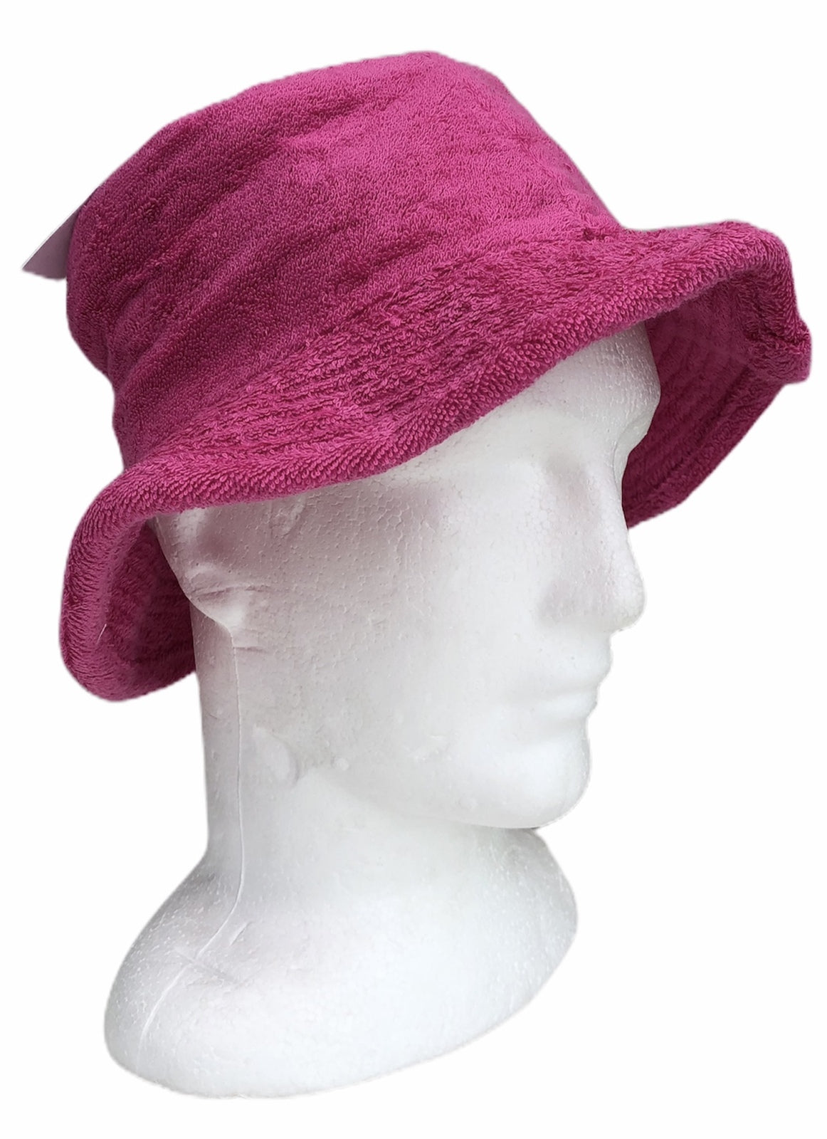 Stingy Brim Terry Towelling Bucket Hat Daggy Fishing Camping Lad Cap 100% COTTON - Fuchsia - L/XL
