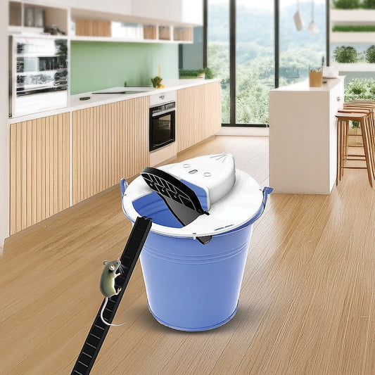 2 x Flip N Slide Bucket Lid Mouse Rat Trap Automatic Mouse Trap With Ladder Reusable