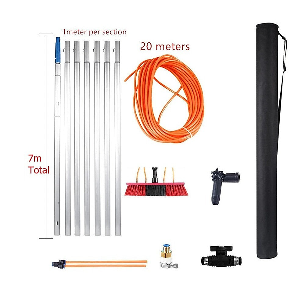 7m Water Fed Pole Cleaning Kit – Solar Panel & Window Cleaner System with Brush