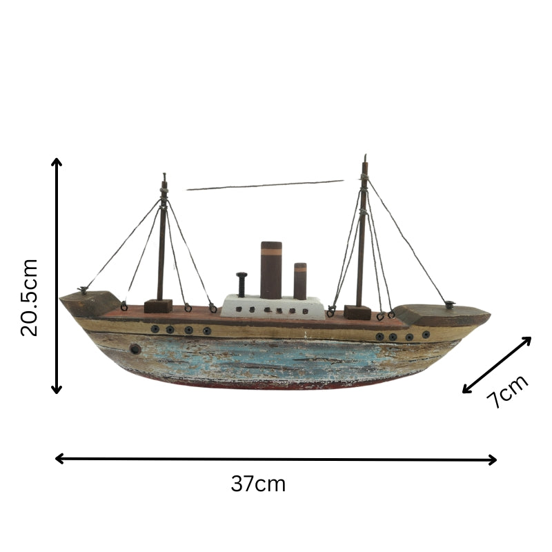 Handcrafted Ship Ornament 37cm