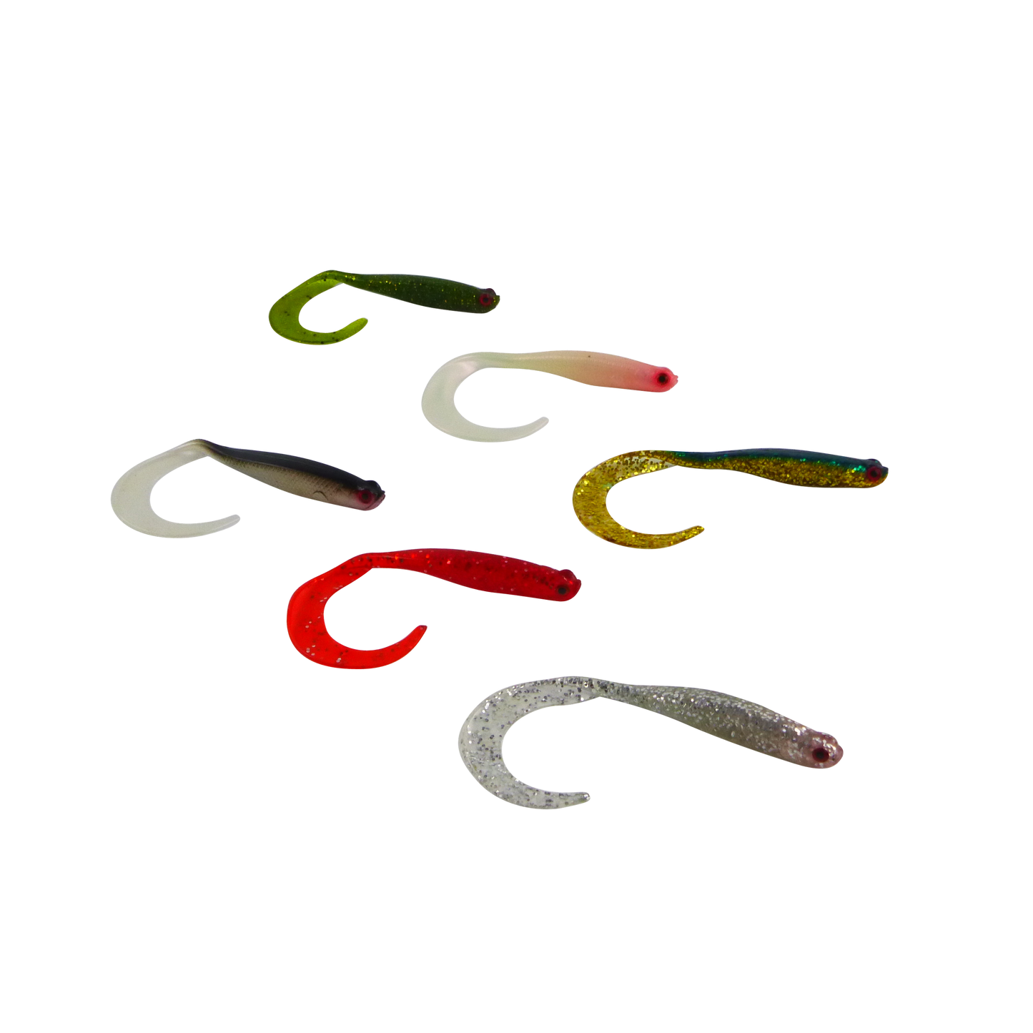 Swimerz 100 mm VTail Soft Plastic Lure, Red Glitter, 5 pack