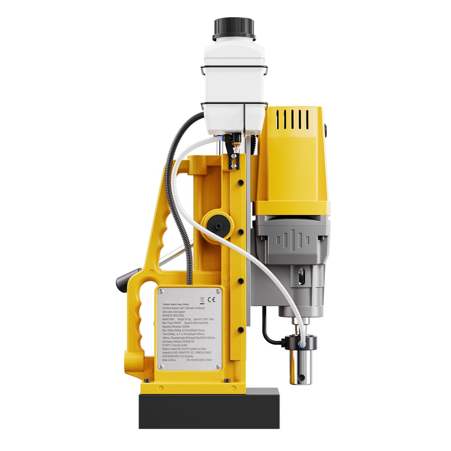 Magnetic Drill, 1400W Motor 2 in Boring Diameter, 2922 lbf Portable Electric Mag Drill Press, 0-750 RPM Variable Speed, Drilling Machine for Metal Surface, Industrial and Home Improvement