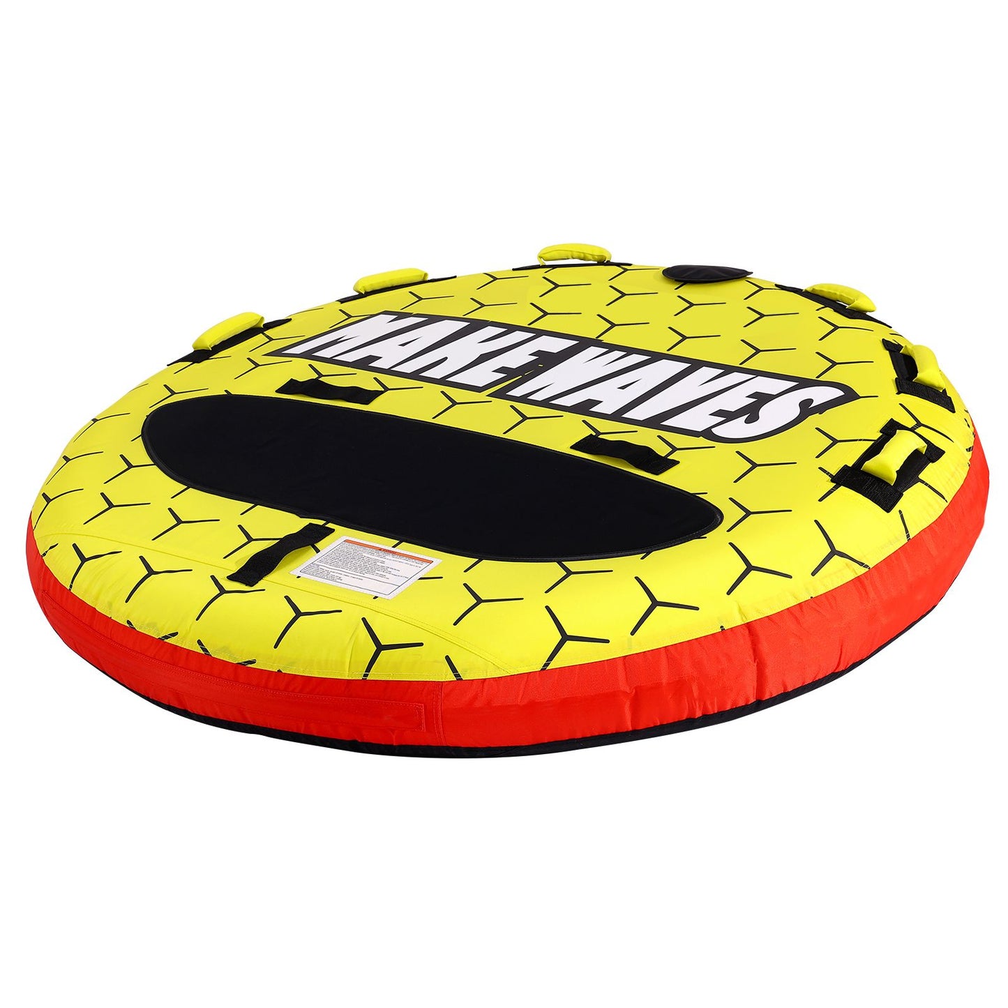 Towable Tube for Boating, 1-3 Riders Inflatable Boat Tubes and Towables, 510 lbs, 63" Round Water Sport Towable Tubes for Boats to Pull, Full Nylon Cover, EVA Grab Handles and Speed Safety Valve