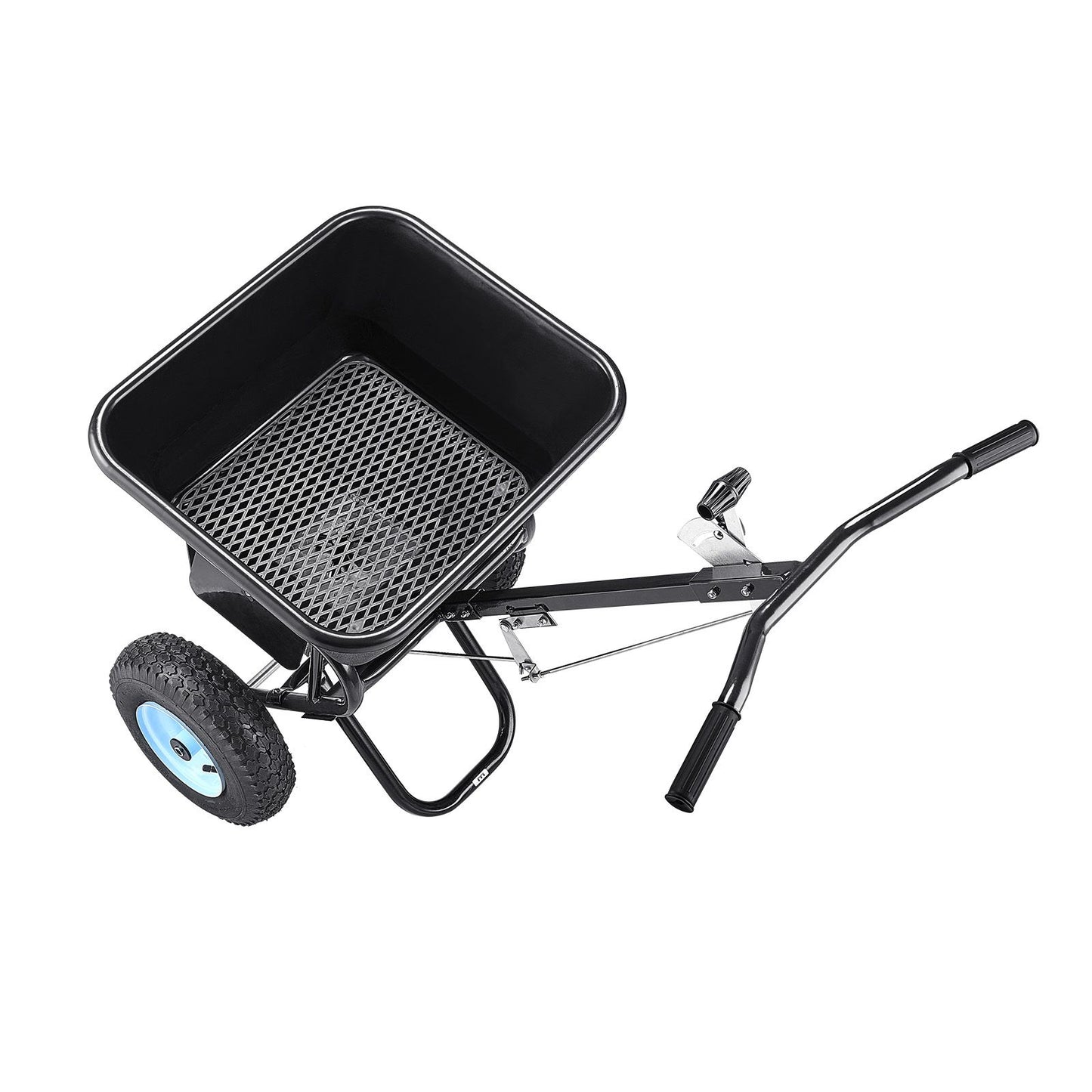 Lawn Spreader, 100LBS Capacity, Walk-Behind Push Spreader, 0-9.8ft Spreading Width, 13 in All Terrain Pneumatic Tires, Fertilizer Spreaders with Hopper Grate, for Seed Salt Ice Melt