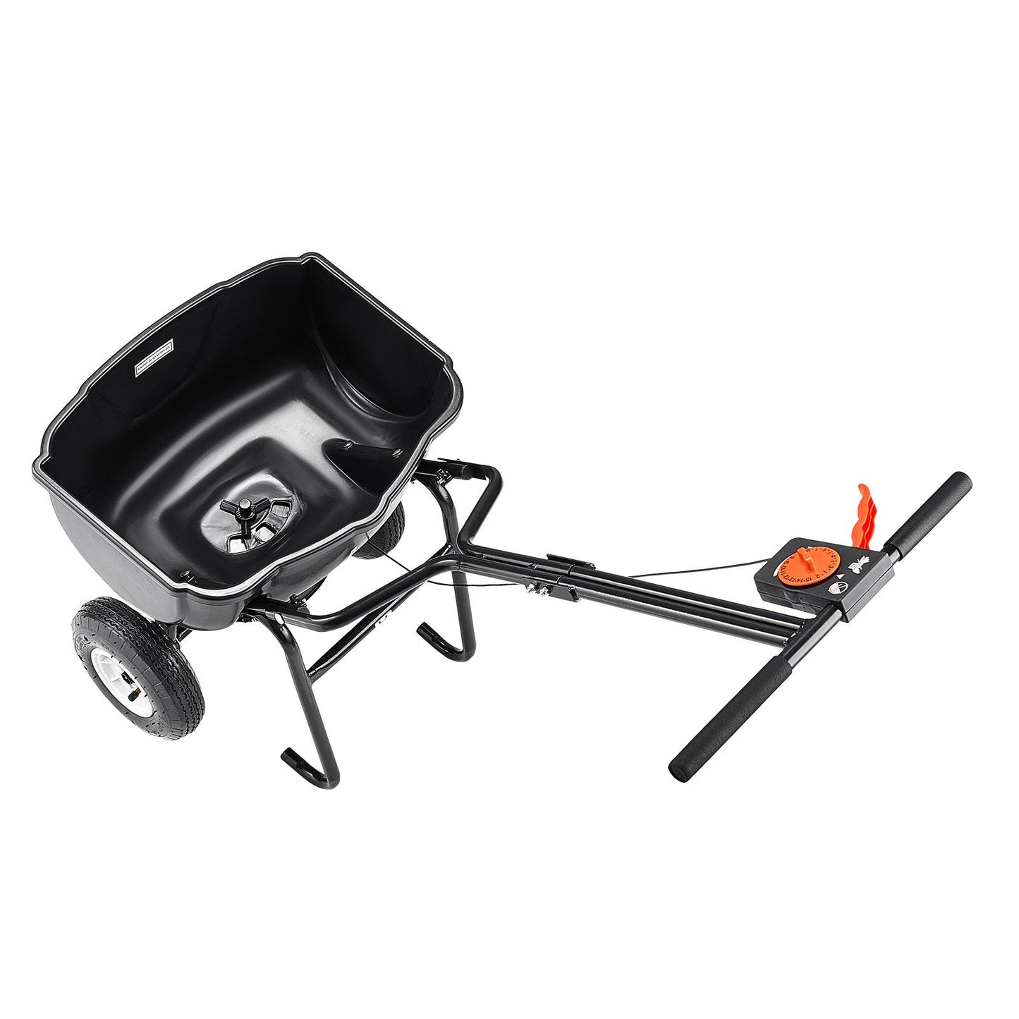 Walk Behind Spreader, 60LBS Capacity, Push Spreader with Hopper Grate, 0-9.8 ft Spreading Width, 8 in All Terrain Pneumatic Tires, Garden & Lawn Broadcast Spreaders, for Seed, Fertilizer