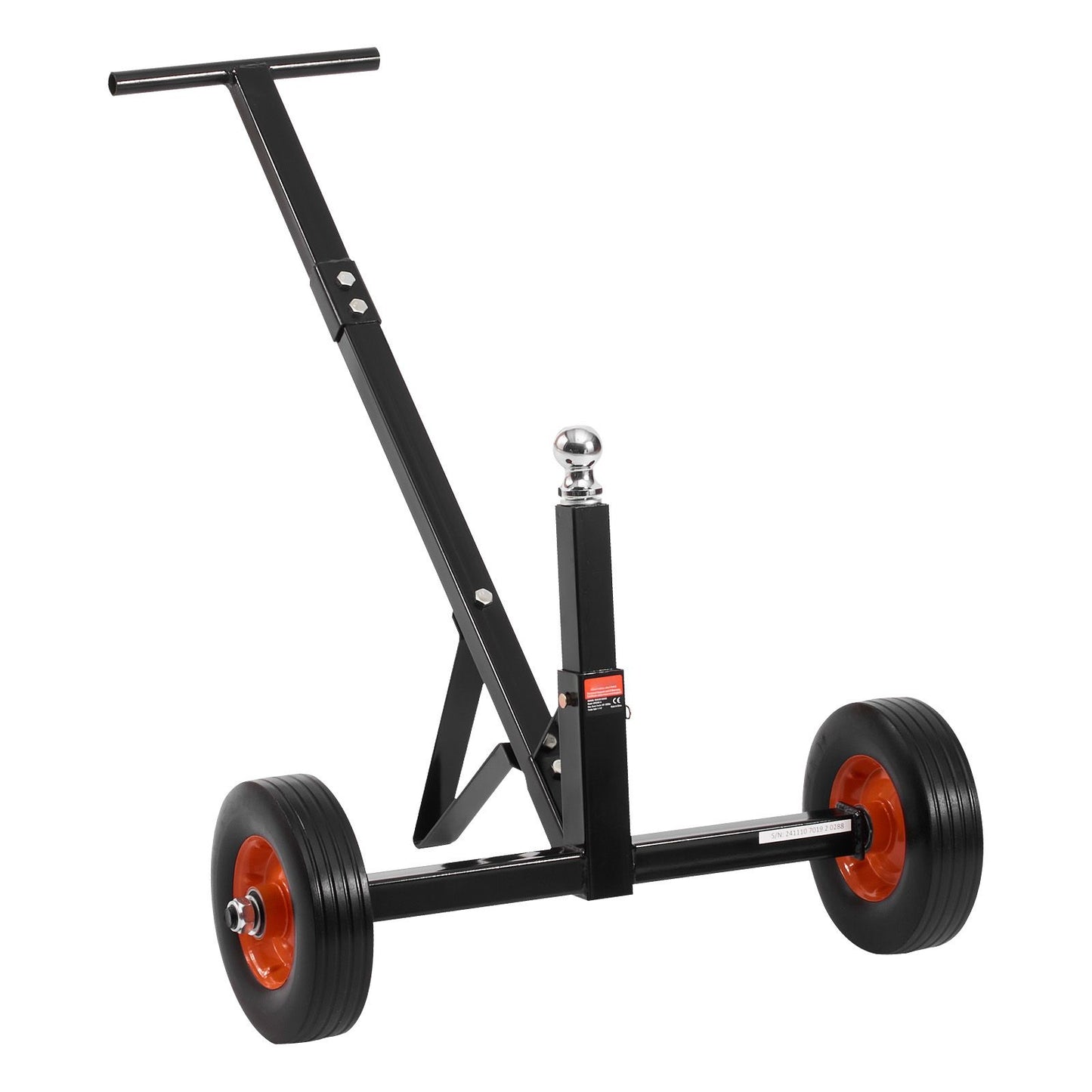 Trailer Dolly, 600lbs Tongue Weight Capacity, Carbon Steel Trailer Mover with 1-7/8 in Hitch Ball and 10 in Solid Tires, Portable Tow Dolly for Moving Car RV Boat Trailer