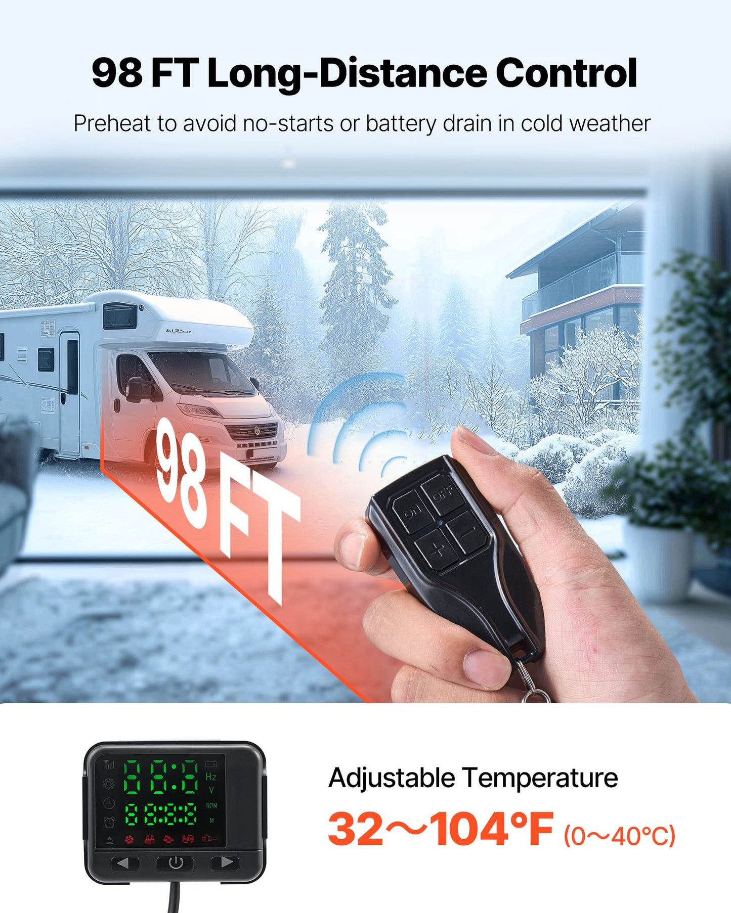VEVOR Diesel Air Heater Diesel Parking Heater 8 kW DC 12-24V with Remote Control