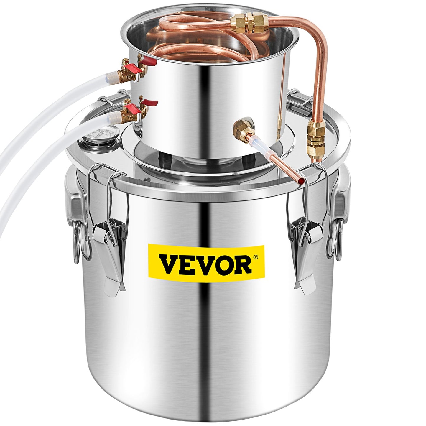 VEVOR 50L Water Alcohol Distiller Copper Moonshinestill Brewing w/ Water Pump