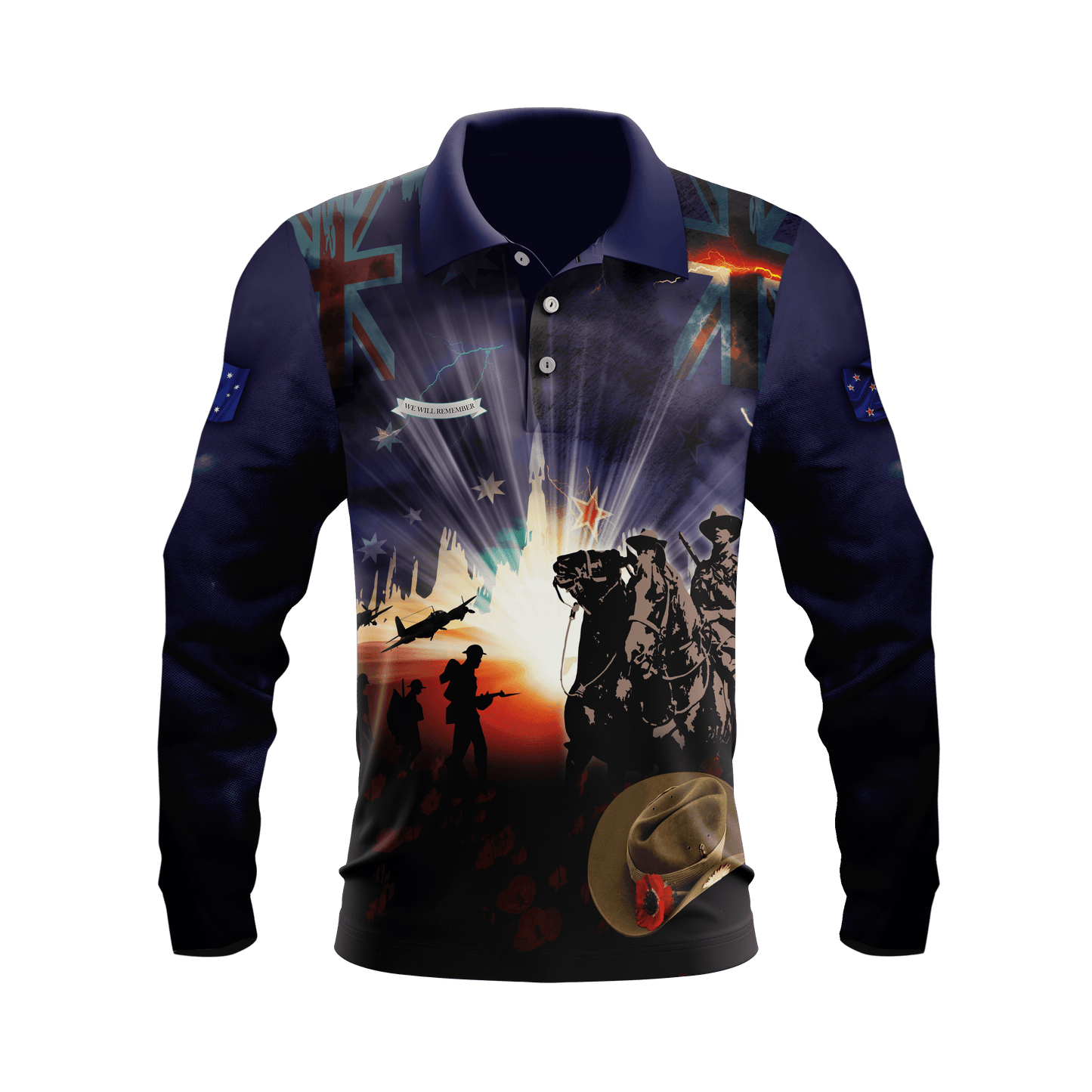 Anzac Blue Polo Shirt