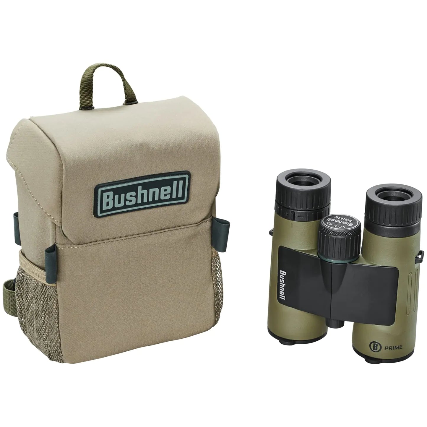 Bushnell Prime 10x42 Binocular and Vault Bino Caddy Combination Pack Waterproof Hunting Binocular with Rugged Binocular Pouch for Hunting Bird Watching and Hiking