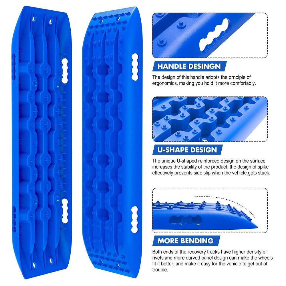 X-BULL KIT1 Recovery track Board Traction Sand trucks strap mounting 4x4 Sand Snow Car BLUE 4WD