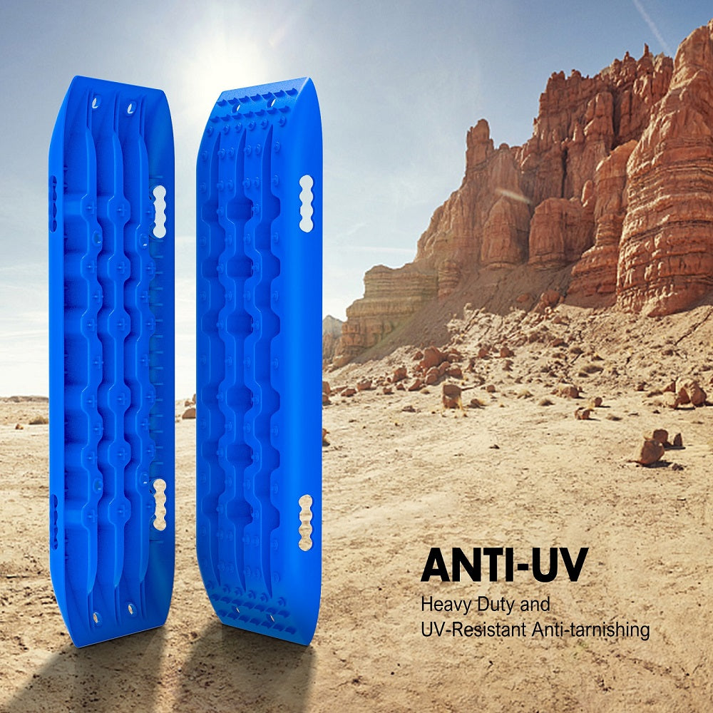 X-BULL KIT1 Recovery track Board Traction Sand trucks strap mounting 4x4 Sand Snow Car BLUE 4WD