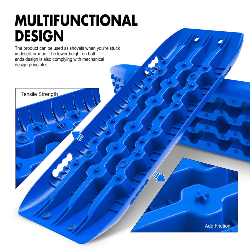 X-BULL KIT1 Recovery track Board Traction Sand trucks strap mounting 4x4 Sand Snow Car BLUE 4WD