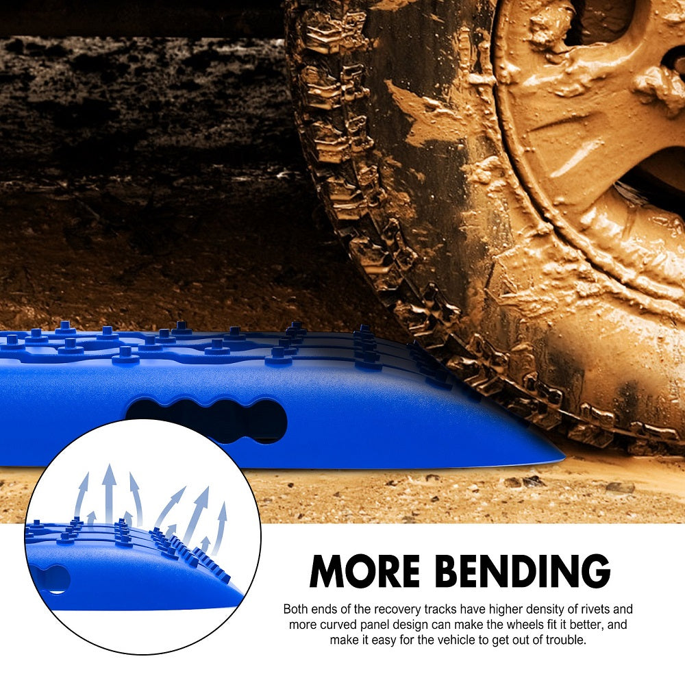 X-BULL KIT1 Recovery track Board Traction Sand trucks strap mounting 4x4 Sand Snow Car BLUE 4WD
