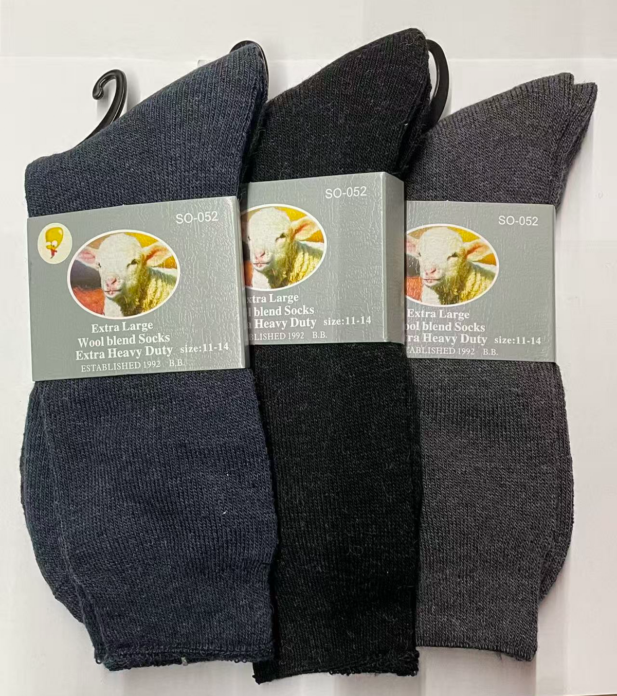 Mens Merino Wool Blend Thermal Socks 7-14 Business Black Grey Navy