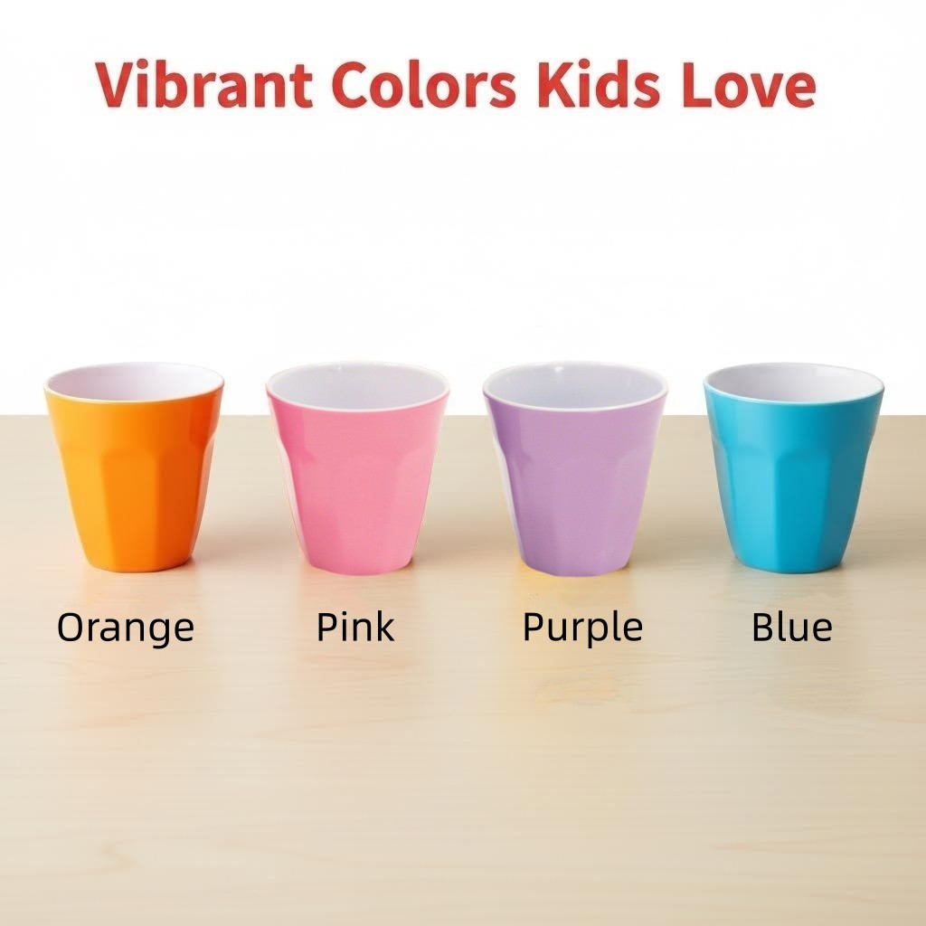 Henni & Friends 300ML Melamine Cups, Set of 6 in Pink