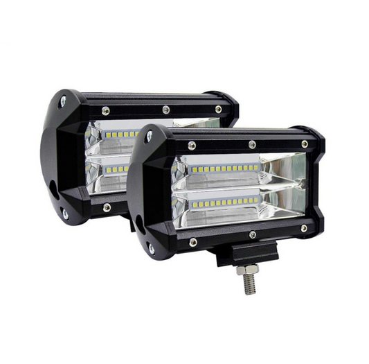 2X 5inch LED Work Driving Light Bar Flood Beam Offroad Boat Truck 12V 24V