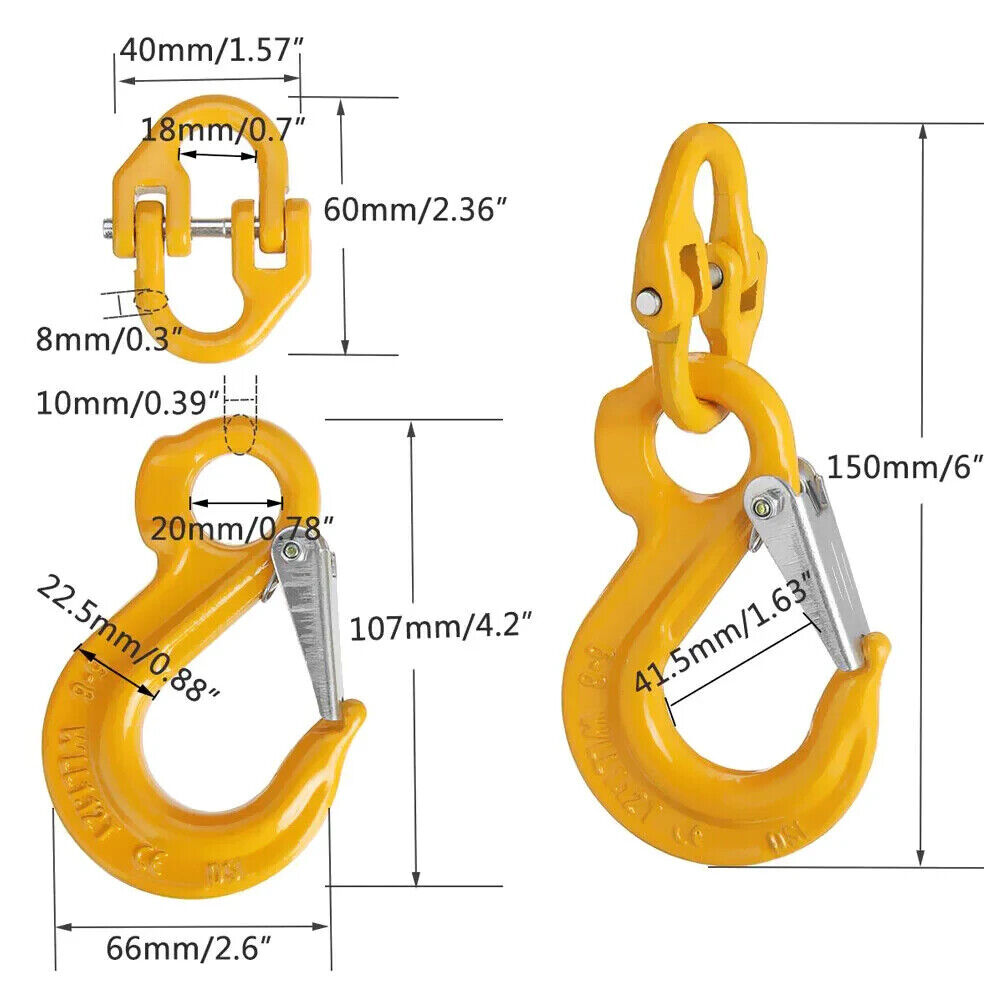Hammerlock Eye Sling Hook Safety Chain Caravan Trailer Connecting Extend