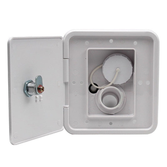 Gravity Water Inlet Filter RV Filler Neck Plastic Lockable Trailer Caravan Hatch