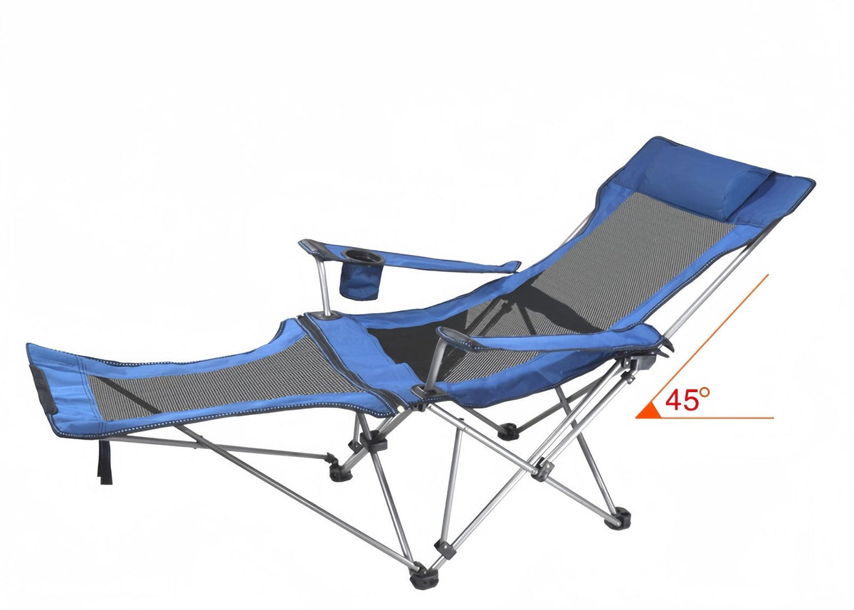 Folding Reclining Adjustable Camping Chair with Detachable Footrest