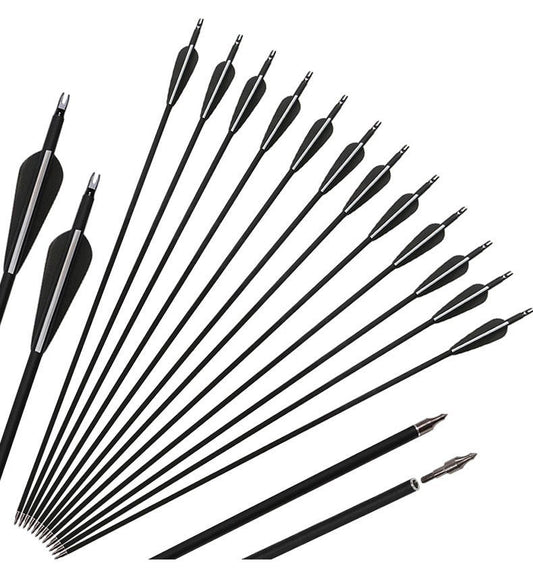 12Pcs 31 inch Archery Carbon Arrows Hunting Targeting Arrows
