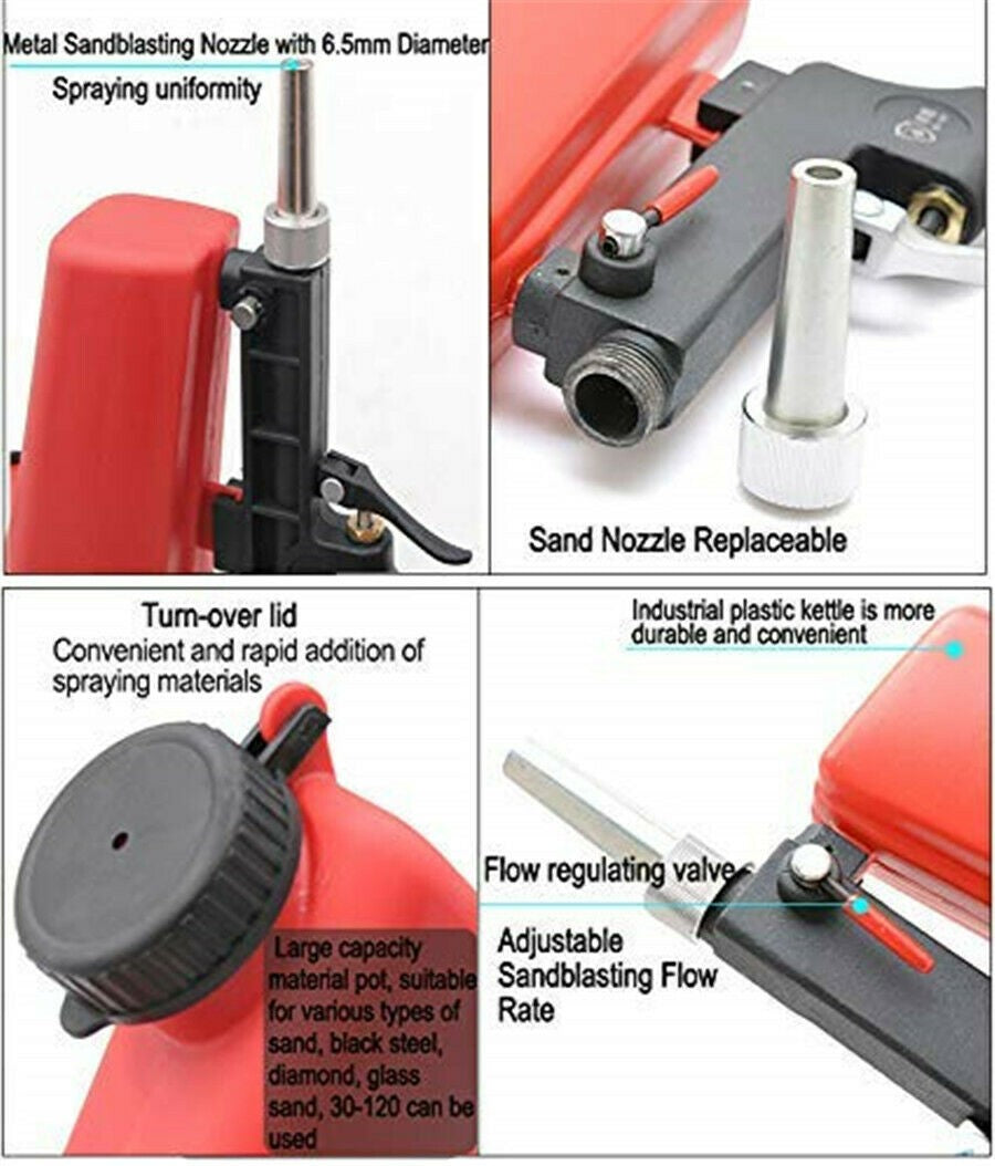 1/4" Pneumatic Sand Blaster Blasting Gun Sandblaster