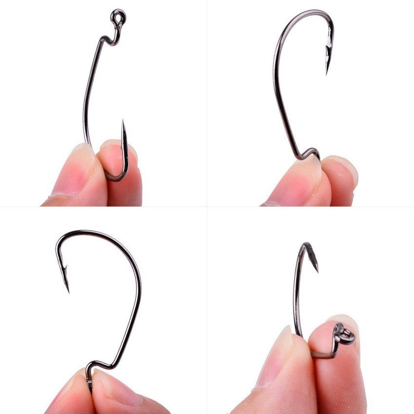 Fishing Hooks High Carbon Steel Soft Insect Lure Bait Sea Fishing Grouper Narrow Wide Belly Crank Hook Fish Hook