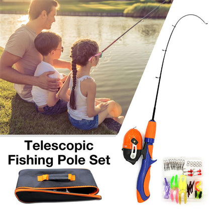 Set Gun Handle Telescopic Lure Rod Fishing Rod kids Fishing Gear camping