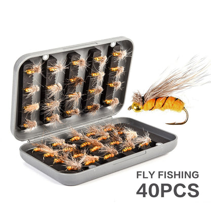 A6 Boxed Fly Hook Big Fur Fly Worm 40pcs Fish Hook fishing