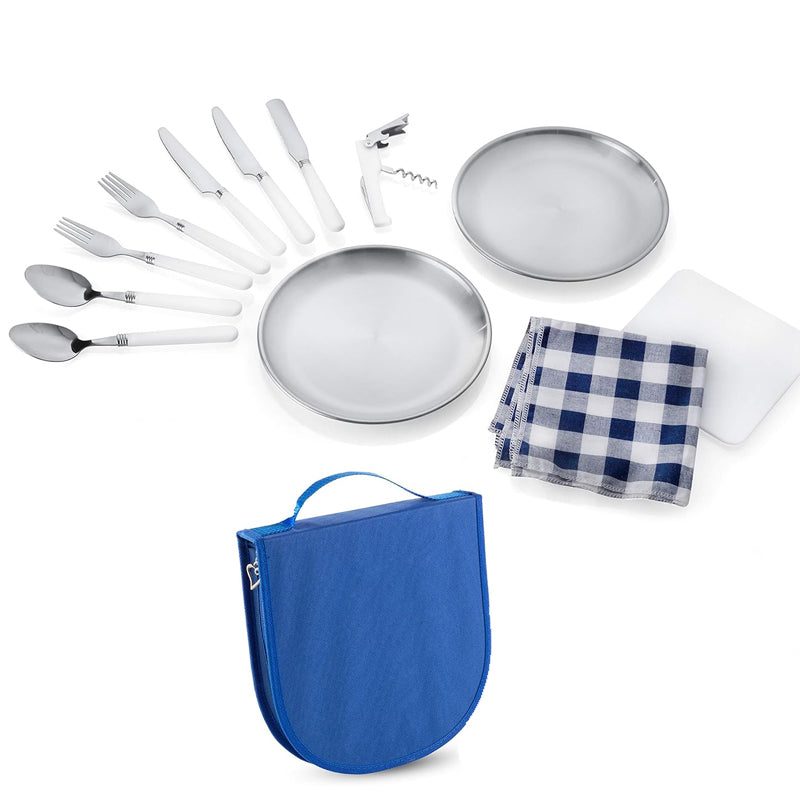 12pcs Camping Picnic Silverware Set for 2 Portable Cutlery Mess Kit_3