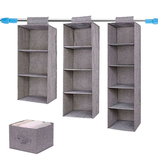 Wardrobe Hanging Storage Boxes Clothes Hanger Organizer Shelf Rack