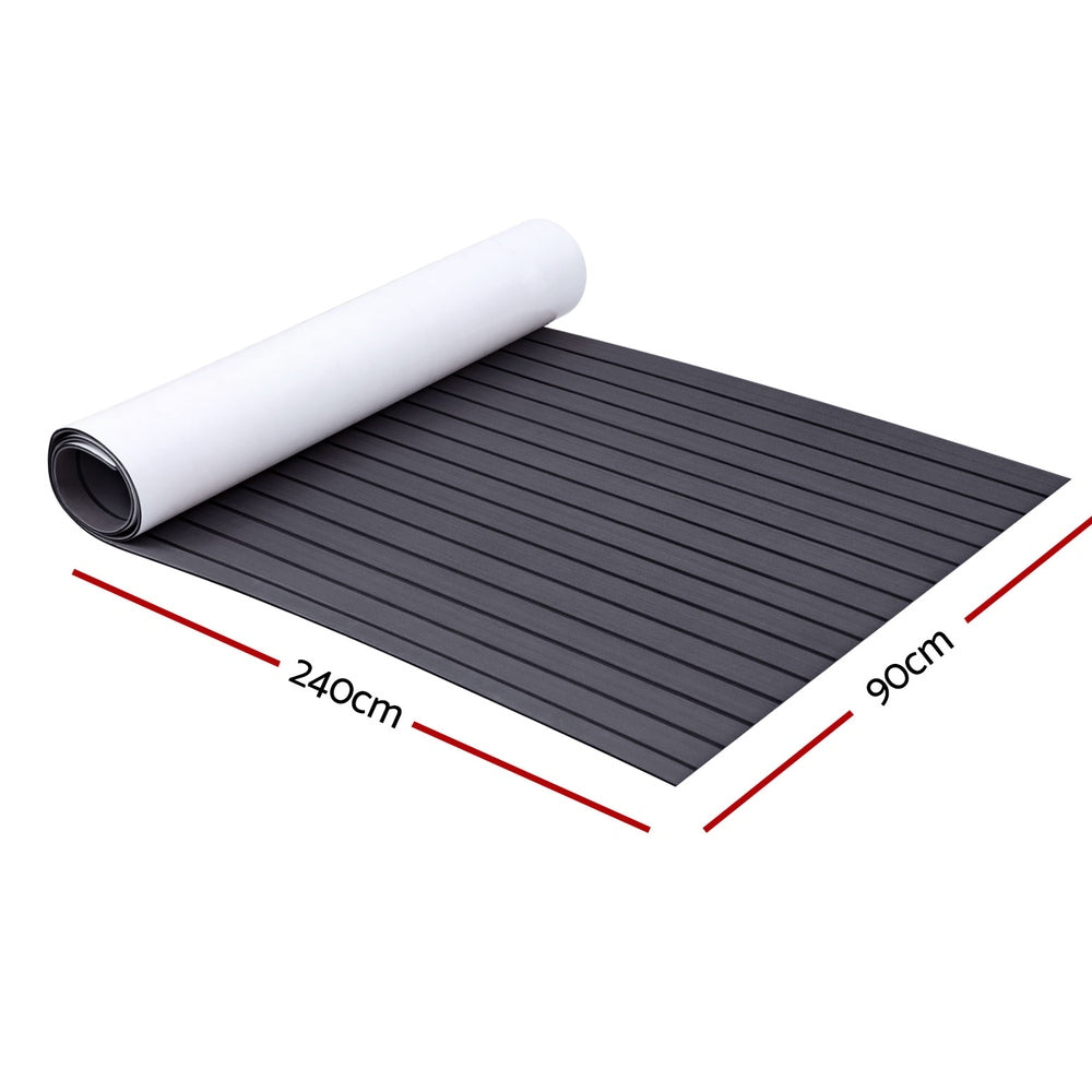 Seamanship EVA Foam Boat Flooring Mat Decking Sheet 240x90x0.6cm Dark Grey Decor