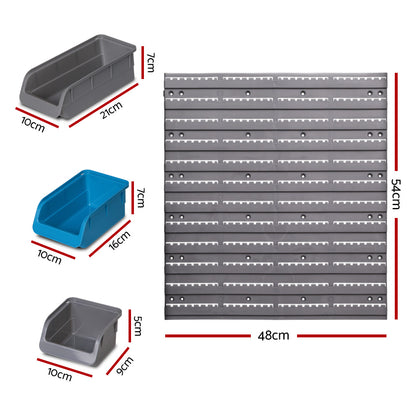 Giantz 48 Storage Bin Rack Wall Mounted Steel Board -tools