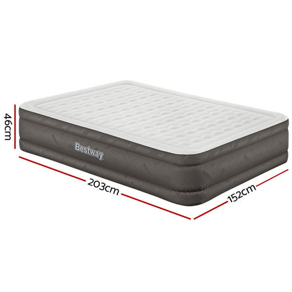 Bestway Air Mattress Queen Inflatable Bed 46cm Airbed Grey