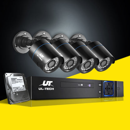 UL-tech CCTV Security System 4CH DVR 4 Cameras 2TB Hard Drive