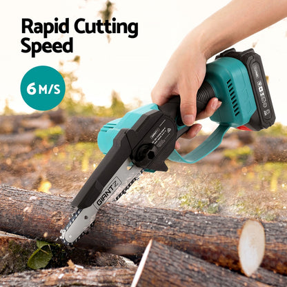 Giantz 6" Mini Cordless Electric Chainsaw Rechargeable Wood Cutter